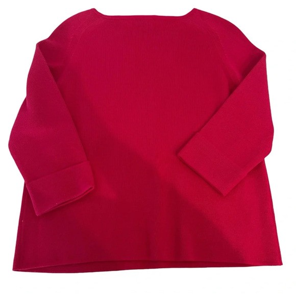 Ann‎ Taylor Pink Pullover Crewneck Knit 3/4 Sleeve Sweater w/ Pockets Size Small - Picture 9 of 9